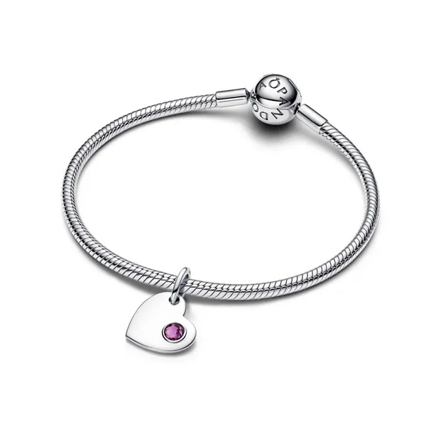 Pandora Σύμβολο Καρδιά Ασημί με Μωβ Πέτρα 794295c02