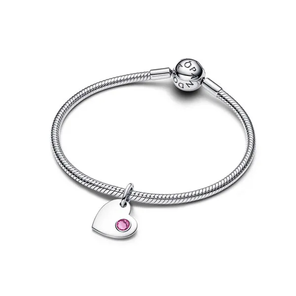 Pandora Σύμβολο Καρδιά Ασημί με Ροζ Πέτρα 794295c10