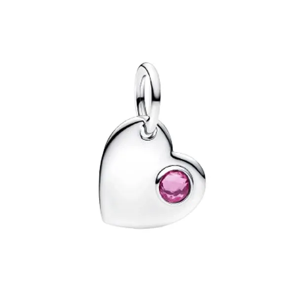 Pandora Σύμβολο Καρδιά Ασημί με Ροζ Πέτρα 794295c10