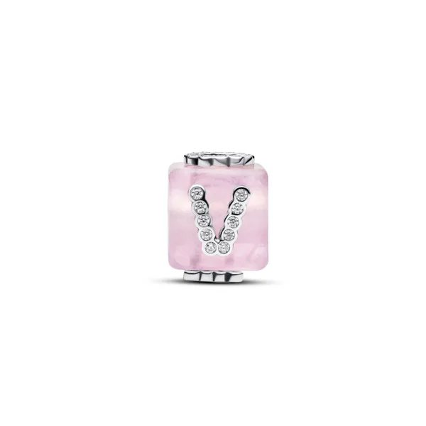 Γούρι Pandora Ροζ Murano Γυαλί Love Cube 794433C01