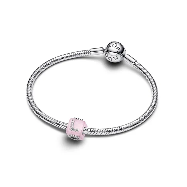 Γούρι Pandora Ροζ Murano Γυαλί Love Cube 794433C01