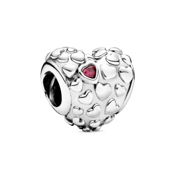 Pandora Μαμά ασημένιο γούρι με κόκκινο ζιρκόν 797781CZR