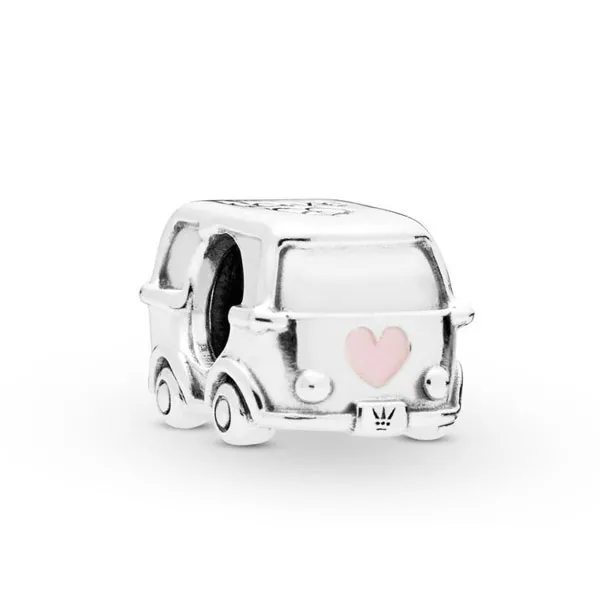 Pandora Βαν Ασημί με Καρδιά Ροζ 797871EN160