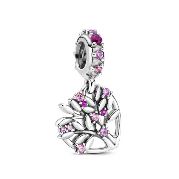 Pandora Ροζ Καρδιά Οικογενειακό δέντρο Γούρι Κρεμαστό 799153C01