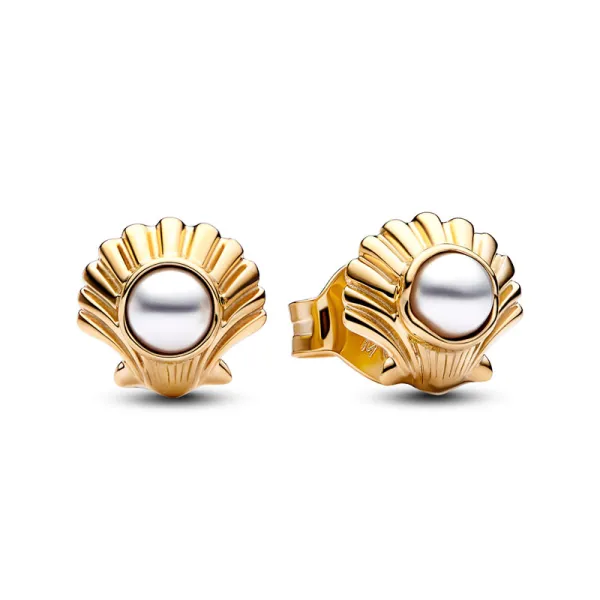 Pandora Καρφωτά σκουλαρίκια Disney Το κοχύλι της μικρής γοργόνας 262686C01