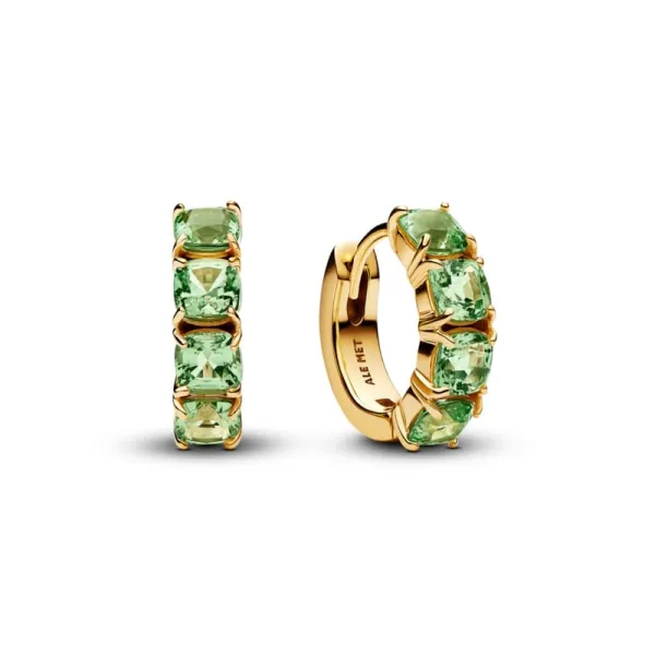 Pandora Πράσινα Σκουλαρίκια Κρίκοι Χρυσοί 14Κ 263851C01