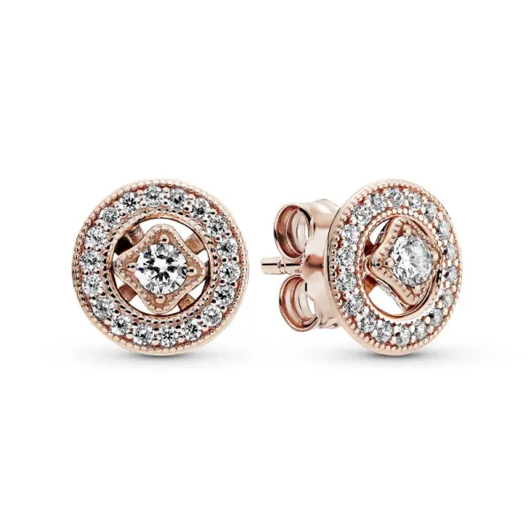 Pandora Παλιάς Εποχής κυκλικά καρφωτά Σκουλαρίκια 280721CZ