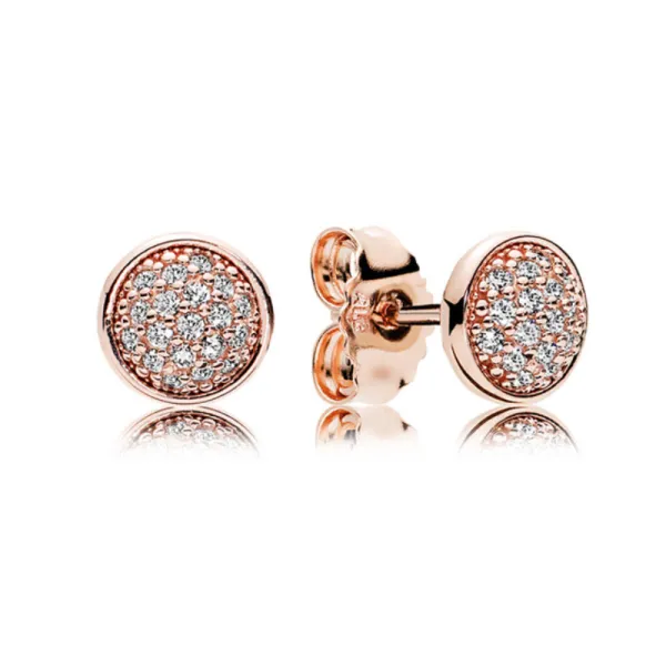 Pandora Καρφωτά Σκουλαρίκια Ροζέ Αστραφτερά 280726CZ