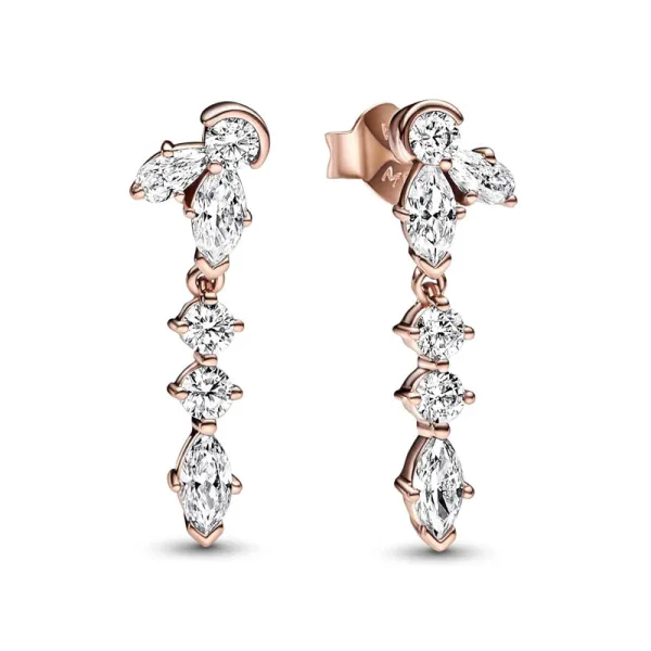 Pandora Καρφωτά Κρεμαστά Σκουλαρίκια Ροζέ με Ζιργκόν 282404C01