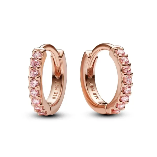 Pandora Μικροί αστραφτεροί ροζ κρίκοι 283015C01