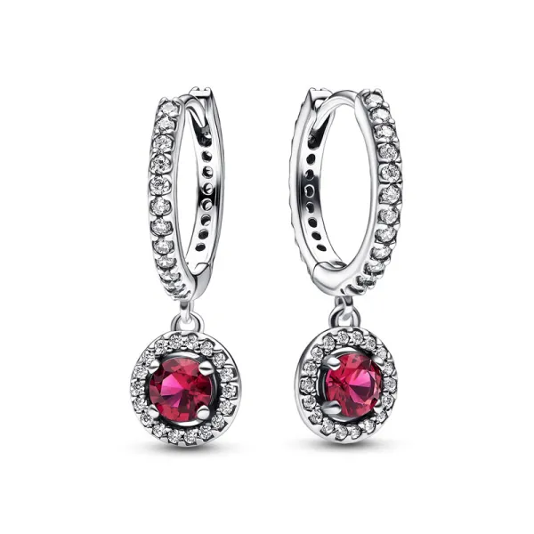 Pandora Σκουλαρίκια με κόκκινο κρύσταλλο 292379C01