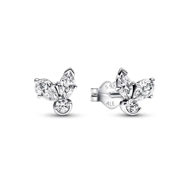 Pandora Σκουλαρίκια ασ. 925 με κυβ. ζιρκόνια, φύλλα 292406C01