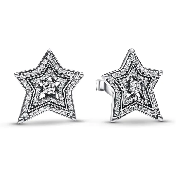 Pandora Σκουλαρίκια Καρφωτά Ασύμμετρο Αστέρι 292415C01