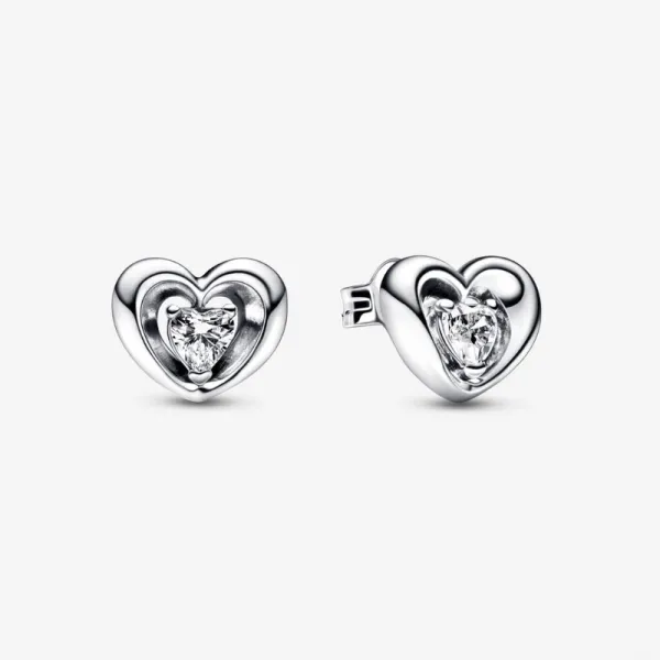 Pandora Σκουλαρίκια Radiant Heart & Floating Stone Stud 292500C01