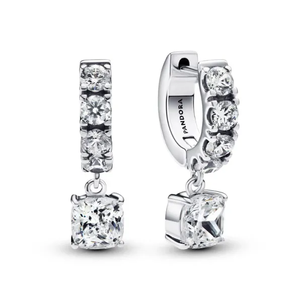 Pandora Κρίκοι με πέτρες pavé και κρεμαστό 293547C01