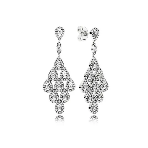 Pandora Σκουλαρίκια πολυέλαιος με αστραφτερό σχήμα δάκρυ 296201CZ