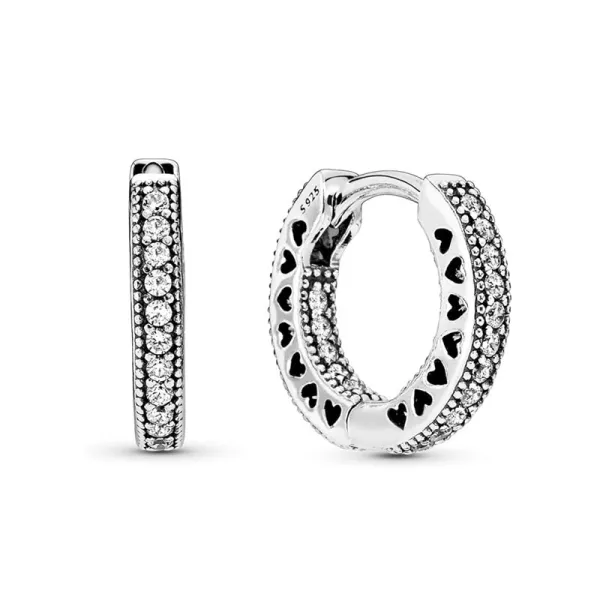 Pandora Ασημένια Σκουλαρίκια Κρίκοι με ζιρκόν 296317CZ