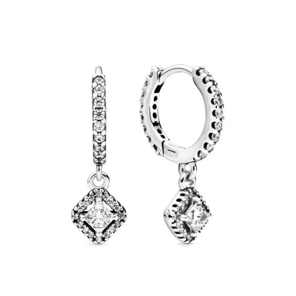 Pandora Κρίκοι με μικρό τετράγωνο διαμάντι 298503C01