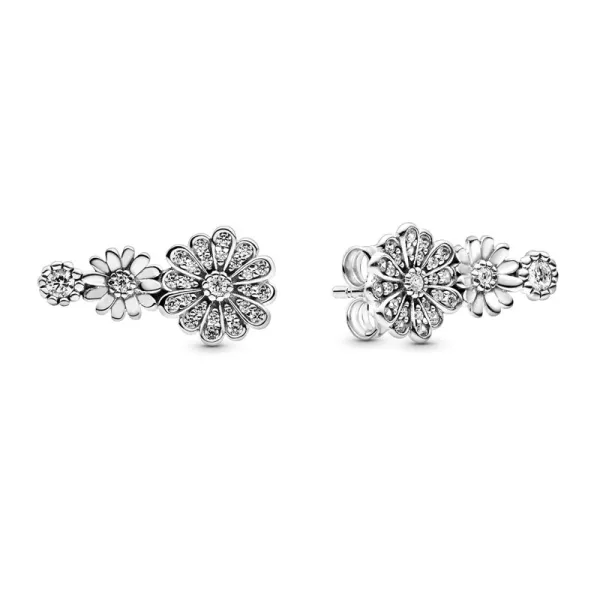 Pandora Καρφωτά Σκουλαρίκια με Ασημένια Λουλούδια 298876C01