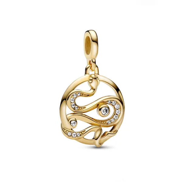 Pandora Μενταγιόν ME φίδι με επίστρωση χρυσού 14Κ και κυβική ζιργκόνια 762301C01