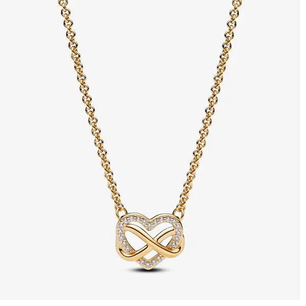 Pandora Κολιέ με αστραφτερή καρδιά και το σύμβολο του απείρου 362666C01