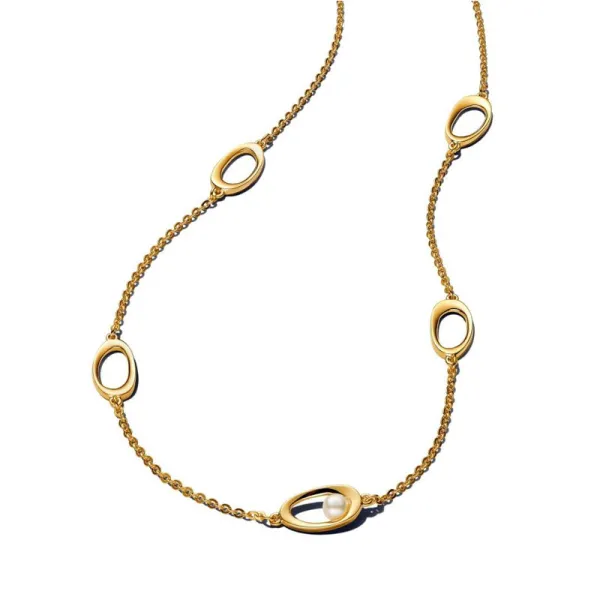 Pandora Κολιέ με οβάλ και επεξεργασμένο μαργαριτάρι 363883C01