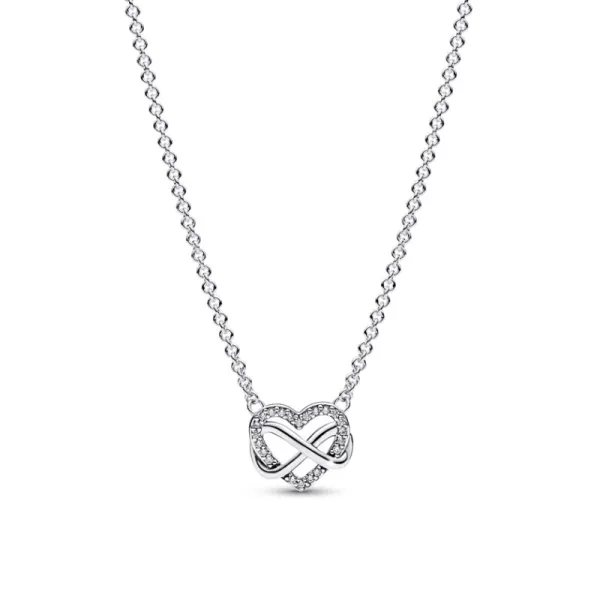 Pandora Κολιέ Αστραφτερό Άπειρο με Καρδιά ασήμι 392666C01