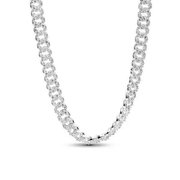 Pandora Κουβανέζικη αλυσίδα λαιμού με πέτρες pavé 393161C01