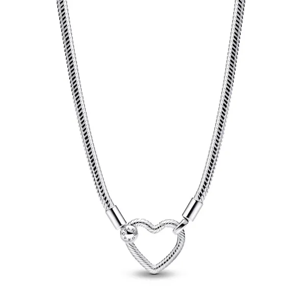 Pandora Κολιέ με αλυσίδα-φίδι και κούμπωμα σε σχήμα καρδιάς 393377C00