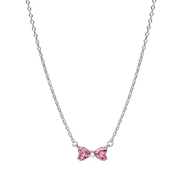 Pandora κολιέ Φιόγκος Ροζ 394235C01