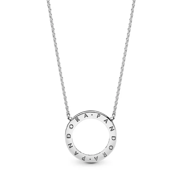Pandora Κολιέ ασ.925 με κυβική ζιρκόνια, λογότυπο PANDORA (διπλής όψεως) 590514CZ