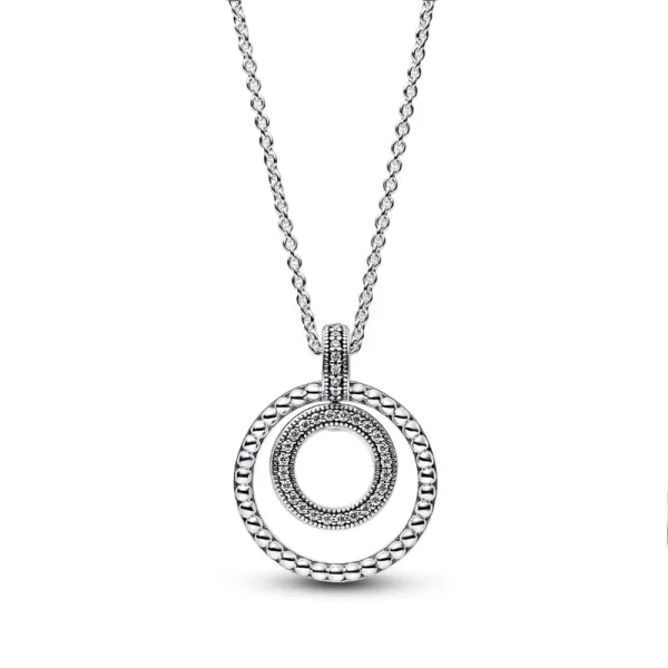 Pandora Signature Pavé & Beads Μενταγιόν & Κολιέ, 50εκ, 392308C01-50