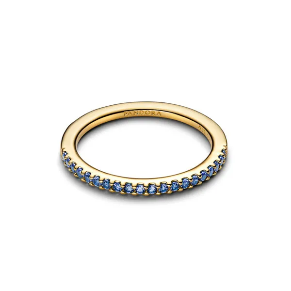 Pandora Λαμπερό δαχτυλίδι Halo με μπλε πέτρα 162999C02