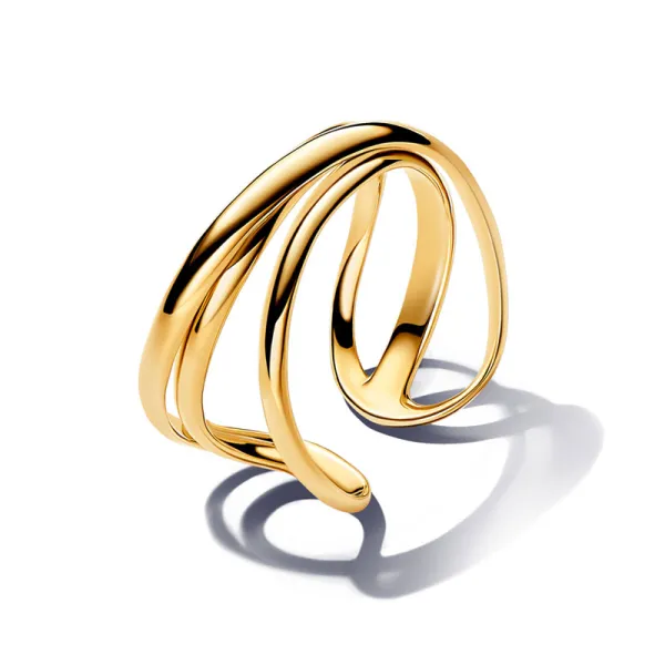 Pandora Δαχτυλίδι χρυσό τριπλό σε ακανόνιστο σχήμα 163284C00