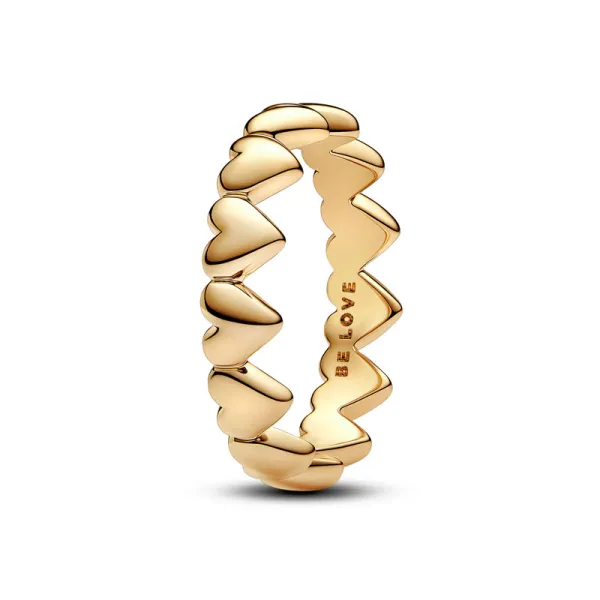 Pandora Δαχτυλίδι με σειρά από καρδιές 163427C00