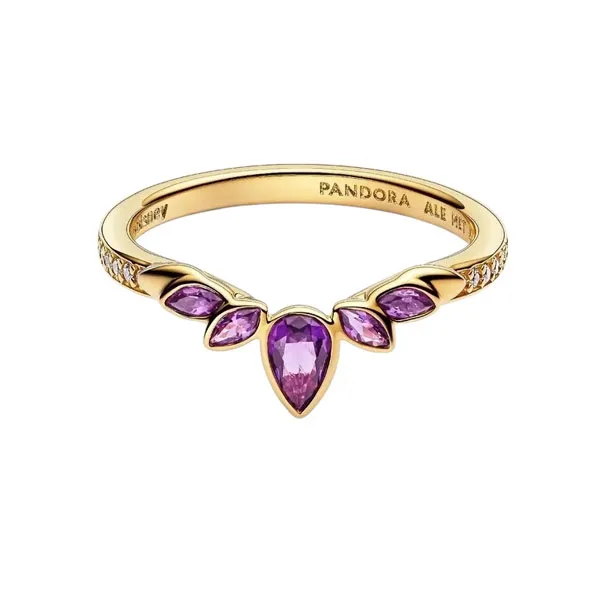 Pandora Δαχτυλίδι χρυσό 14k με μωβ πέτρες 164135c01