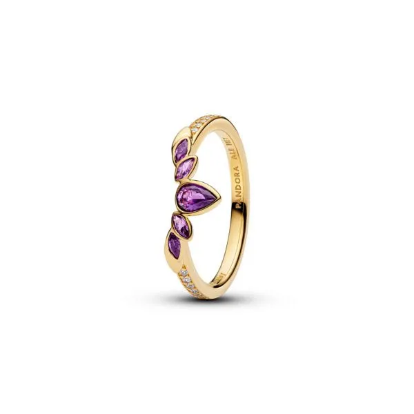 Pandora Δαχτυλίδι χρυσό 14k με μωβ πέτρες 164135c01