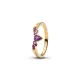 Pandora Δαχτυλίδι χρυσό 14k με μωβ πέτρες 164135c01