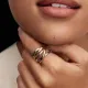 Pandora Δίτονο πλεγμένο δαχτυλίδι κύμα 164673C00