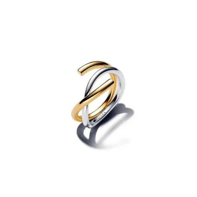 Pandora Δίτονο δαχτυλίδι σε οργανικό σχήμα 164674C01