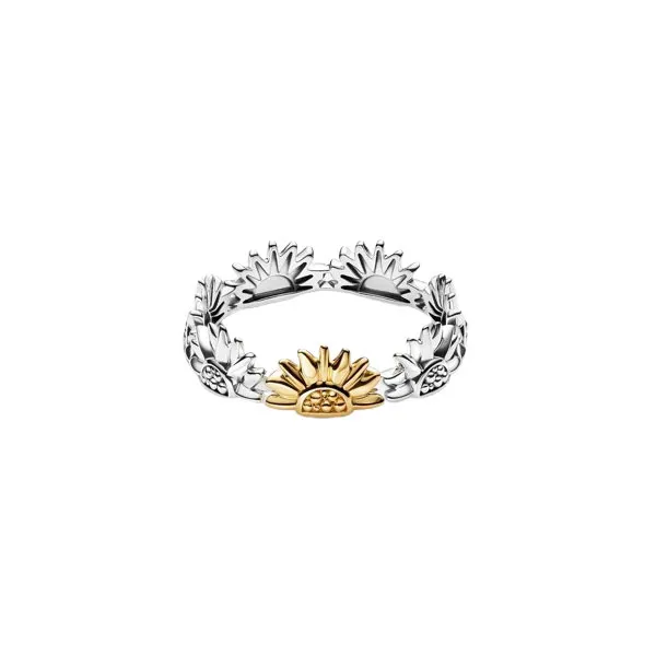 Pandora Δαχτυλίδι Ήλιος από ασήμι & επιχρύσωση 14κ 164702C00