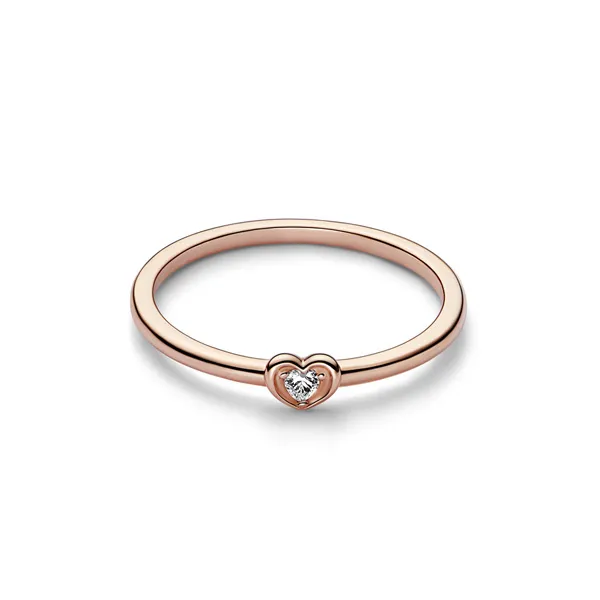Pandora Δαχτυλίδι Ροζ Χρυσό με Καρδούλα 182495C01