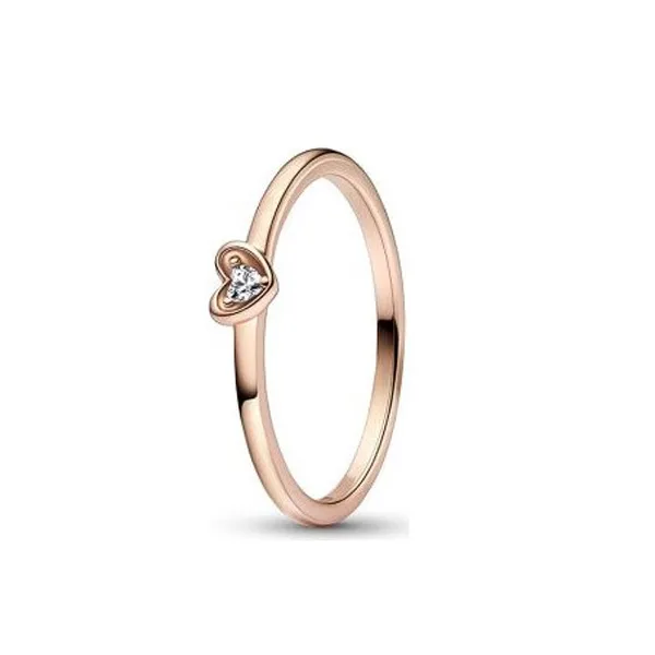 Pandora Δαχτυλίδι Ροζ Χρυσό με Καρδούλα 182495C01