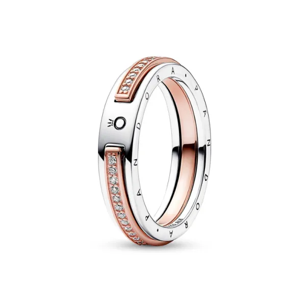 Pandora Δαχτυλίδι Ροζέ με λογότυπο 182773C01