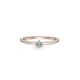 Pandora Δαχτυλίδι 14K ροζ επίχρυσο με απαλό νερού μπλε κρύσταλλο 189259C02