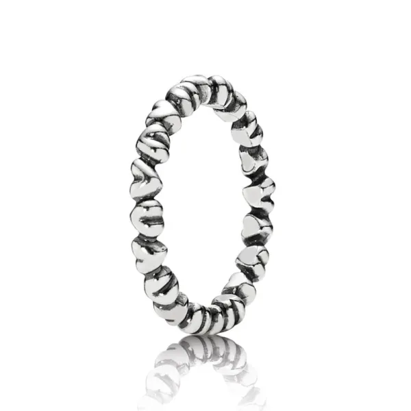 Pandora Ασημένιο Δαχτυλίδι με καρδιές 190837