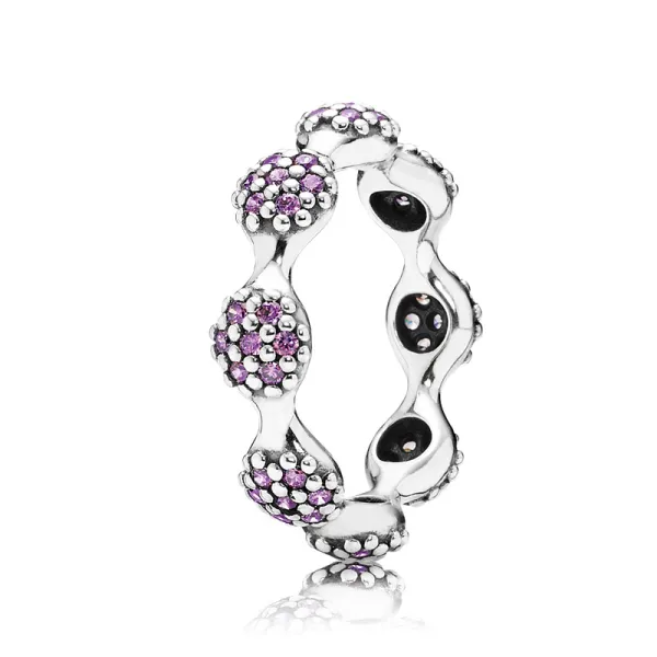 Pandora Δαχτυλίδι ασήμι 925 με μωβ κρύσταλλο 190889CFP