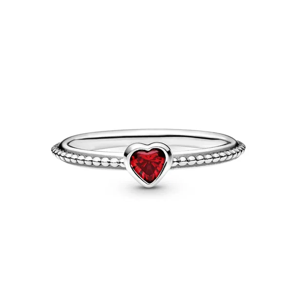 Pandora Δαχτυλίδι Καρδιά με Ρουμπίνι 190896SGR