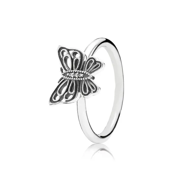 Pandora Δαχτυλίδι ασ. 925 με κυβική ζιρκόνια με πεταλούδα 190901CZ