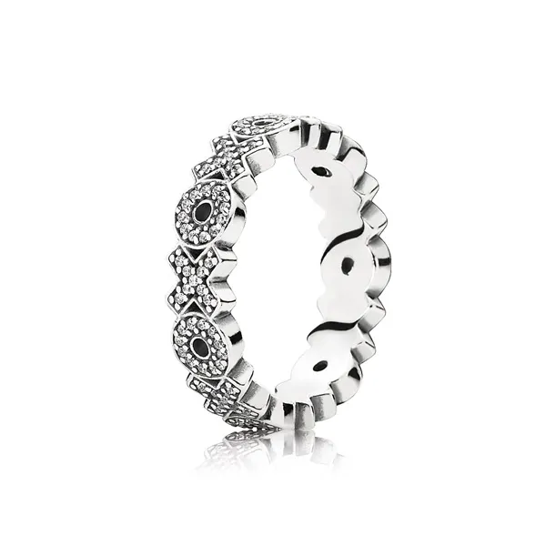 Pandora Δαχτυλίδι Ασημί με Κυβική Ζιρκόνια Με Αγκαλιές Φιλιά 190926CZ